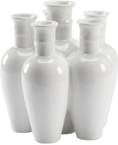 Chelsea House Cluster Vase White Black Ceramic Hand-Finished