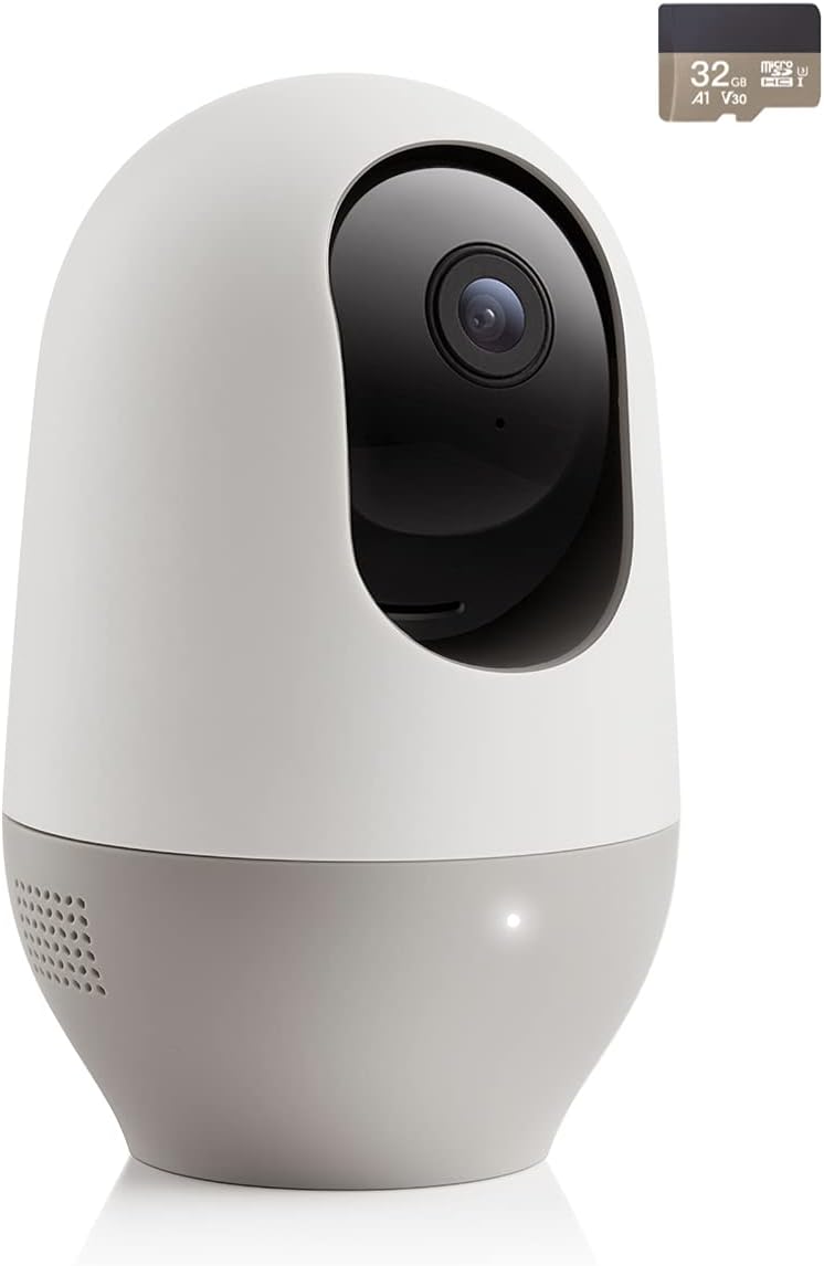 Nooie Dog Camera with Phone App, WiFi Pet Camera with SD Card, Indoor Home Security Camera for Pet/Baby/Nanny, with AI Tracking, IR Night Vision, Works with Alexa, 2-Way Audio Pack of 2