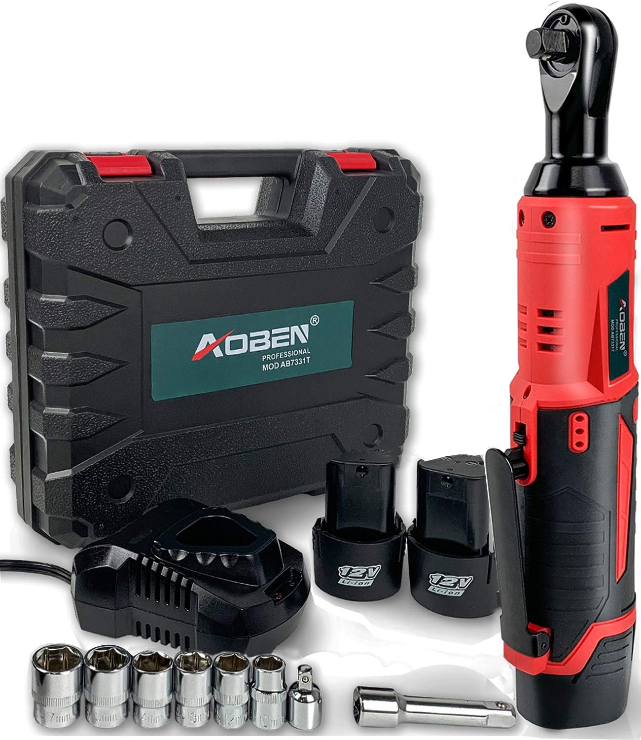 Cordless Electric Ratchet Wrench Set, AOBEN 3/8