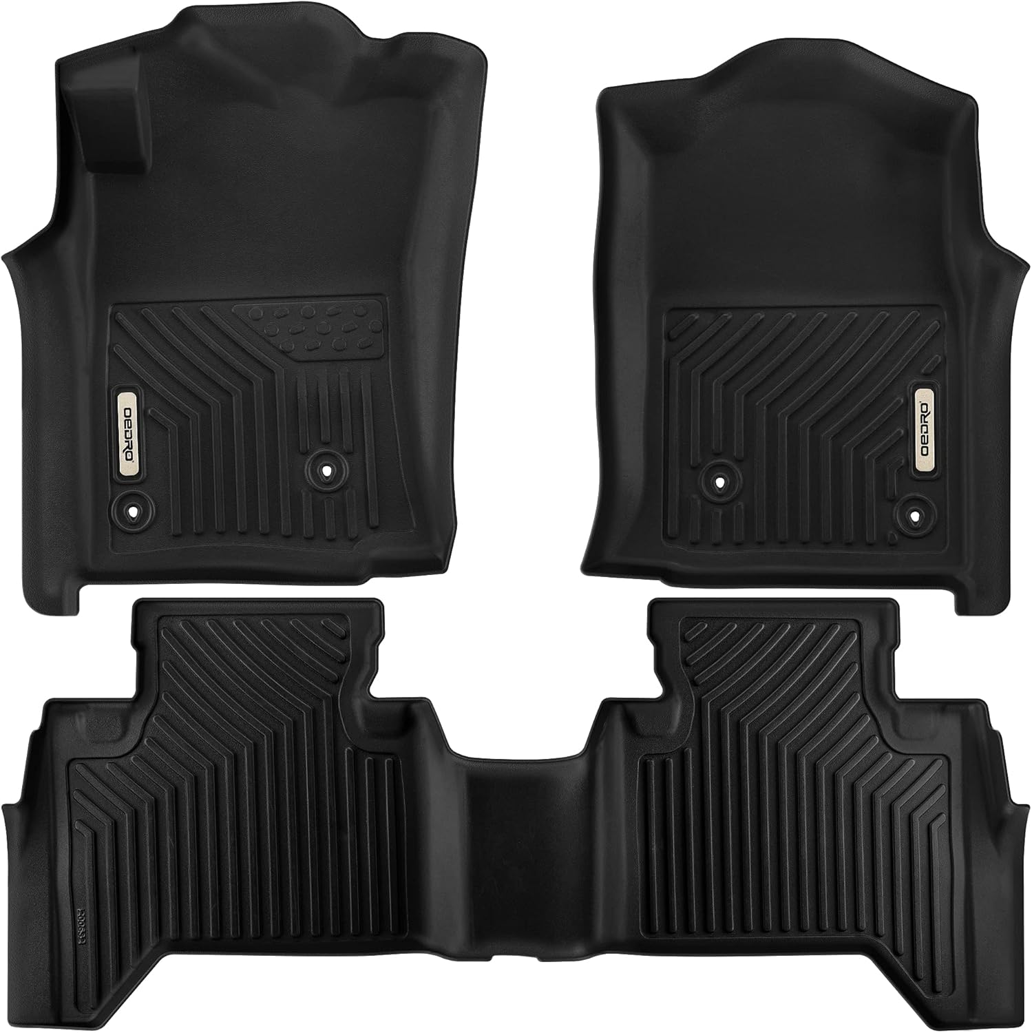 OEDRO Floor Mats Compatible for 2018-2022 Toyota Tacoma Double Cab (Automatic Transmission) ONLY, Black TPE All-Weather Waterproof Includes 1st and 2nd Row: Front, Rear, Floor Liners Full Set