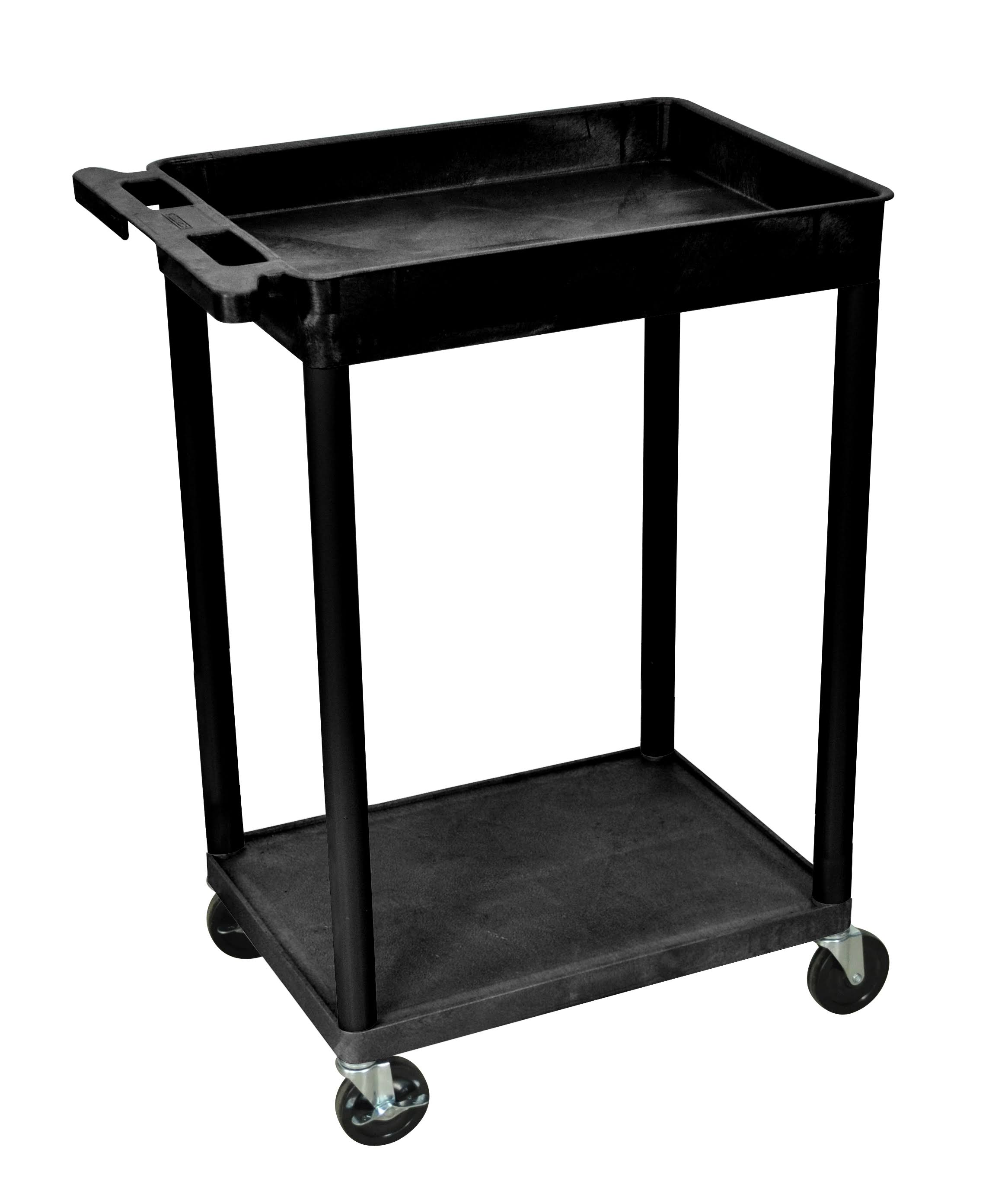 Luxor STC12-B 2 Shelf Black Tub Cart
