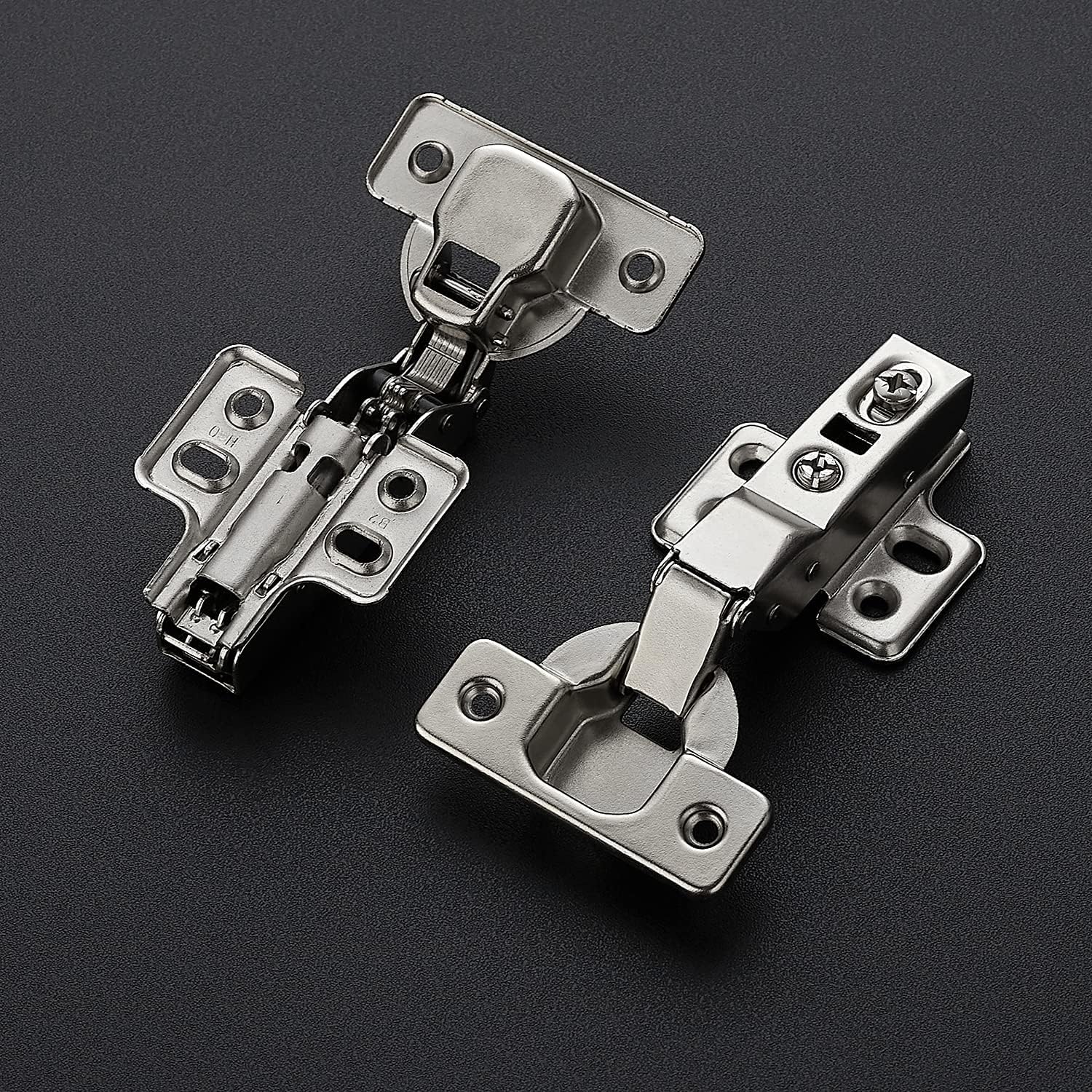 Ravinte 60 Pack 30 Pairs European Kitchen Cabinet Hinges Soft Close Half Overlay Cabinet Door Hinges Heavy-Duty Frameless Adjustable Concealed Cabinet Cup Hinge