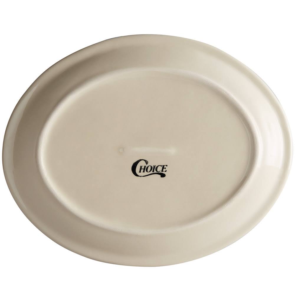 CAC China AZ-13 Arizona Brown Rim Speckled American White Stoneware Oval Platter Box of 12