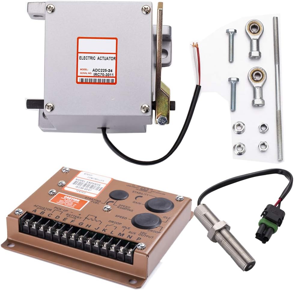 Knowtek ADC225-12V Actuator + Governor ESD5500E + Magnetic Pickup Sensor MPU 3034572 for Generator 1 Set Actuator ADC225-12