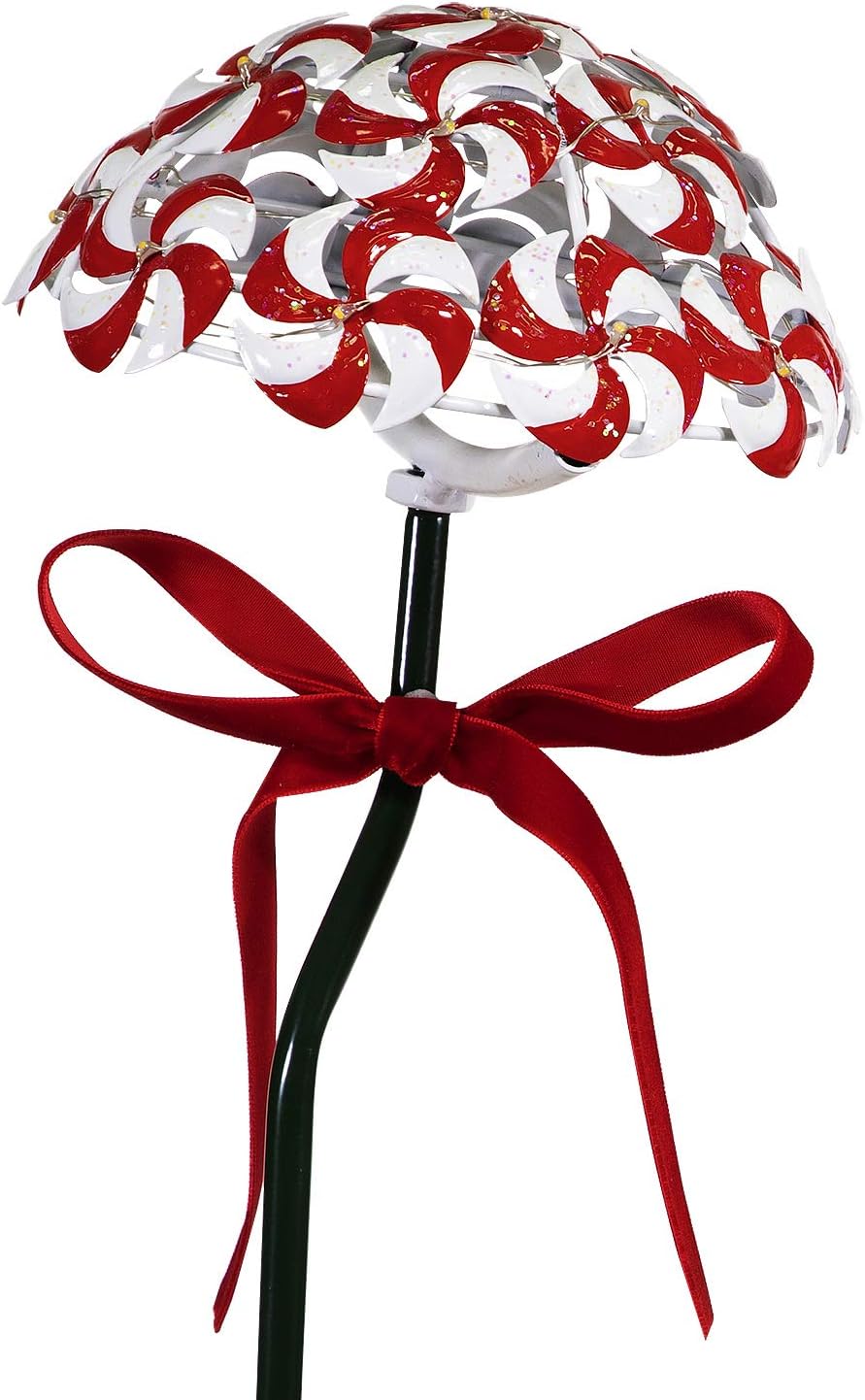 Alpine Corporation QLP1316SLR-2 Solar Peppermint Candy Cane Pathway Holiday Décor, Multicolor Pack of 2