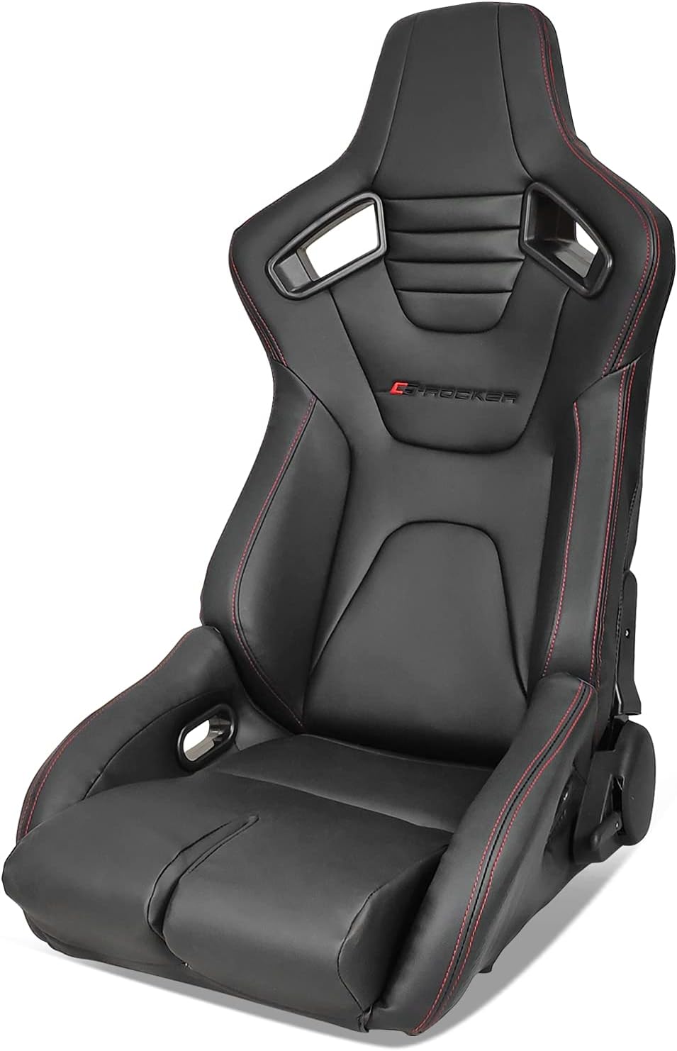 IKON MOTORSPORTS, Universal Bucket Racing Seat Left Driver Side with Dual Slider, Blue PU Leather Reclinable