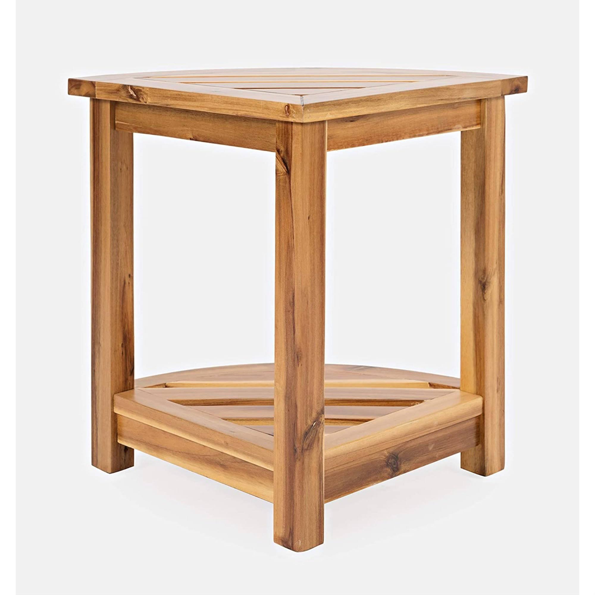 Jofran Solid Acacia Indoor - Outdoor Corner Accent Table, Natural