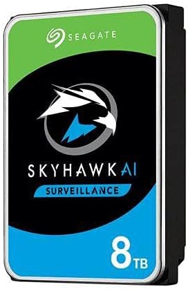 Seagate Skyhawk AI 8TB Video Internal Hard Drive HDD – 3.5 Inch SATA 6Gb/s 256MB Cache for DVR NVR Security Camera System with in-House Rescue Services (ST8000VE001)