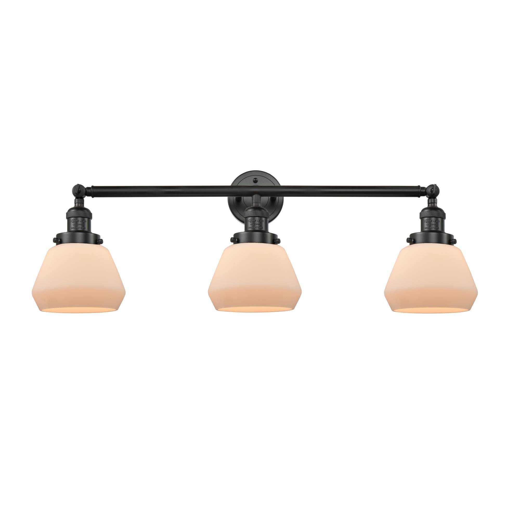 Innovations Lighting Fulton 3 Light Bath Vanity Light 205 BK S G171 (Black)