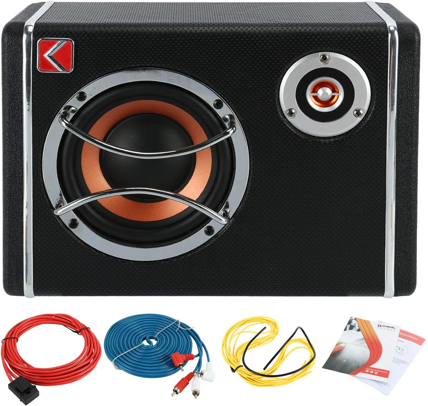 YaeCCC 6 Inch Subwoofer Car Audio Powered Car Subwoofer Pack of 2