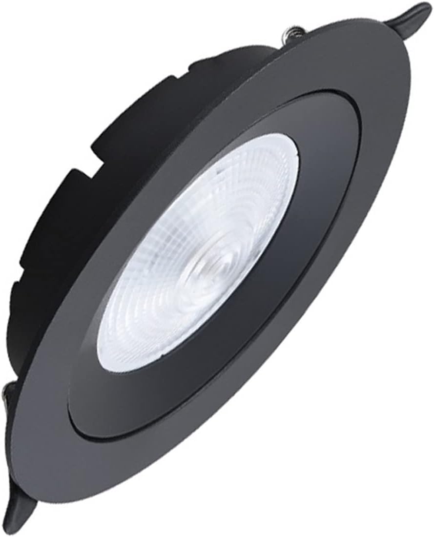 Recessed Ceiling Light Slim Light Recessed LED Down Light Lighting Angle Adjustable Ceiling Light Super Bright Energy Saving No Strobe Flat Spotlights 80Ra Black Background Wall Round Panel Lamp