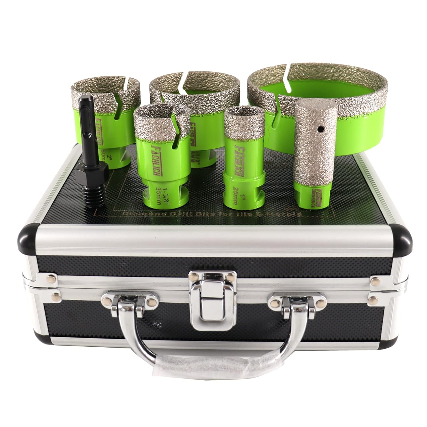 FACHLICH Diamond Core Drill Bits Set - 7pcs Diamond Drill Bits Kit Diamond Hole Saw Kit for Porcelain Ceramic Tile Granite Marble