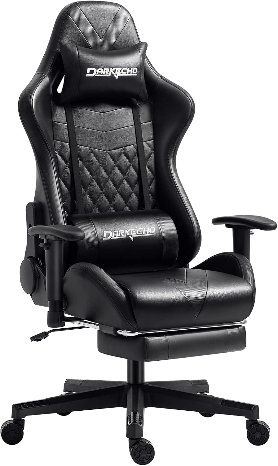 Darkecho Gaming Chair Office Chair with Footrest Massage Racing Ergonomic Chair Leather Reclining Video Game Chair Adjustable Armrest High Back Gamer Chair with Headrest and Lumbar Support Purple