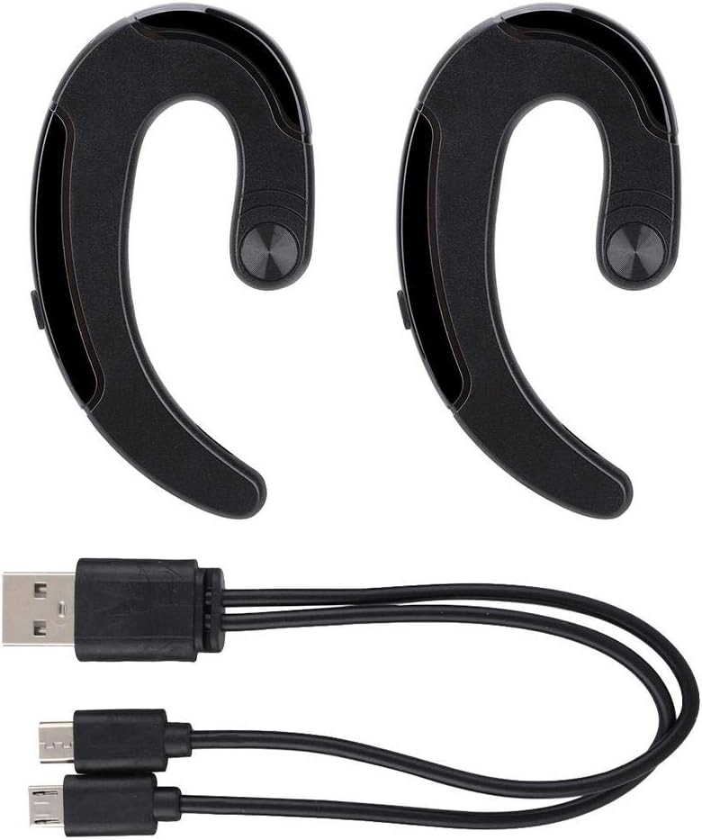 Bluetooth Headset Waterproof Wireless Rechargeable Earphone with Mic(Black)