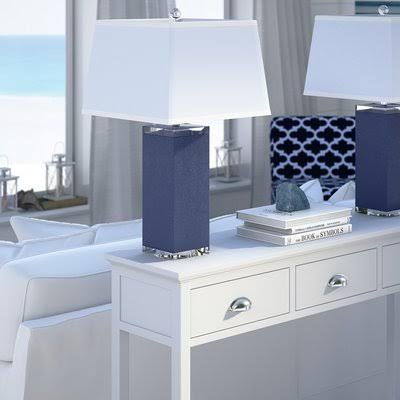 Milmont 27x22 Table Lamp Set Beachcrest Home Base Color: Navy