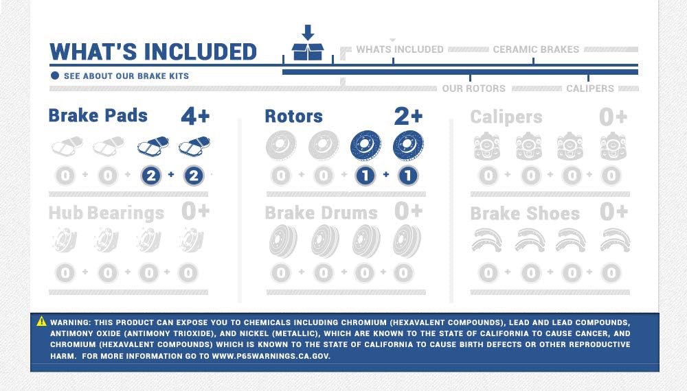 Callahan CRK12090 REAR 266 mm Premium OE 5 Lug [2] Brake Disc Rotors + [4] Ceramic Brake Pads + Clips [fit Subaru Impreza Legacy]