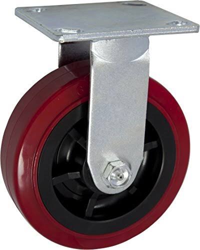 6x22 x 2x22 Heavy Duty Caster Set of 4-2 Swivel Casters and 2 Rigid Casters - 3600 lbs per Set of 4 - (4 Pack) - Dark Red Polyur