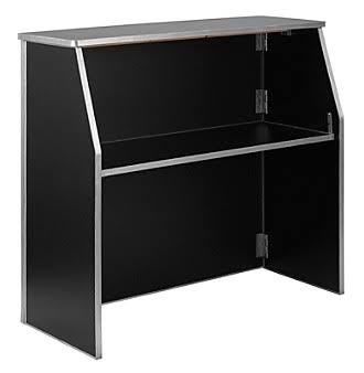 Flash Furniture Foldable Home Bar in Black Marble
