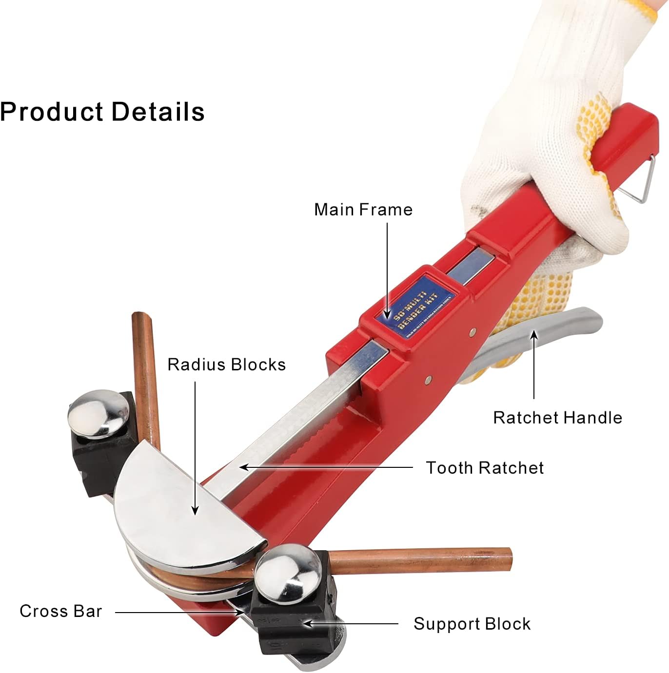 ATOLS Copper Aluminum Tube Bender Kit, Refrigeration Ratcheting Pipe Tubing Bender Hand Tool 1/4 to 7/8 Inch with Tube Cutter & Reverse Bending Tool for HVAC Refrigeration System Maintenance