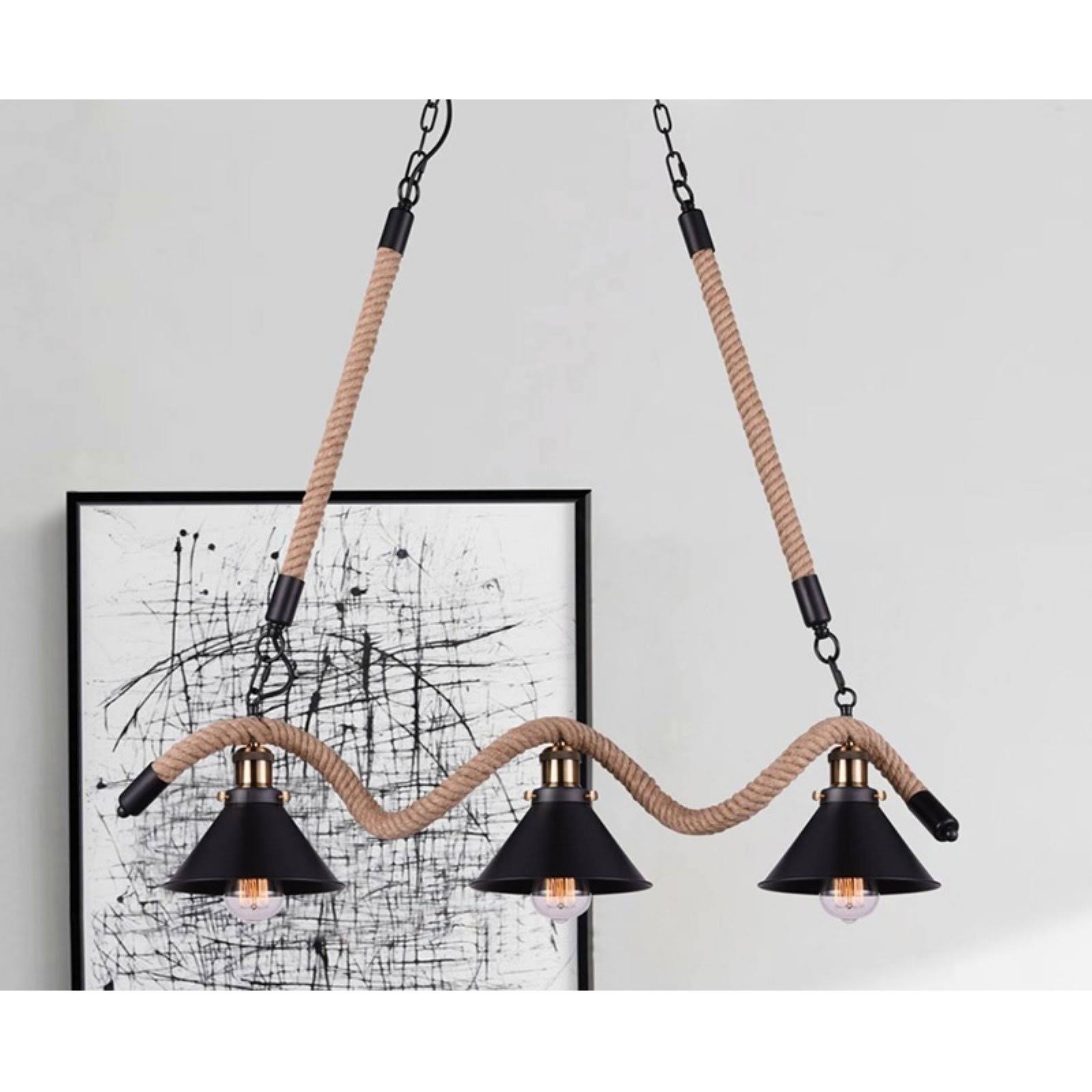 CWI Lighting 9740P34-3-101 3 Light Up Chandelier with Black Finish