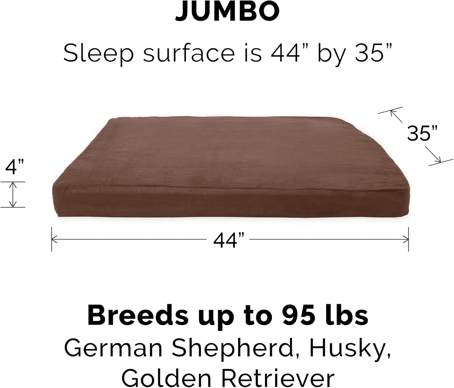 Furhaven Pet Bed for Dogs and Cats - Quilted Suede Mattress Memory Foam Dog Bed, Removable Machine Washable Cover - Espresso, Jumbo (X-Large)