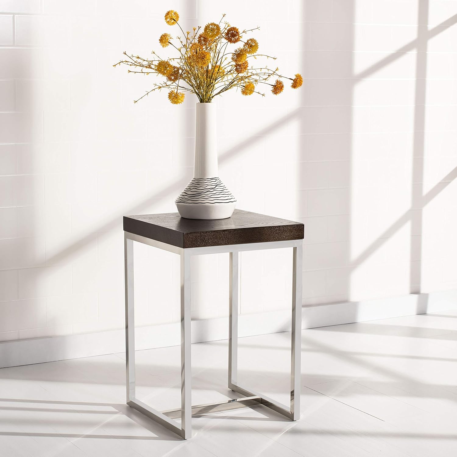 Safavieh Couture Collection Turner Black Glass Top Square End Table