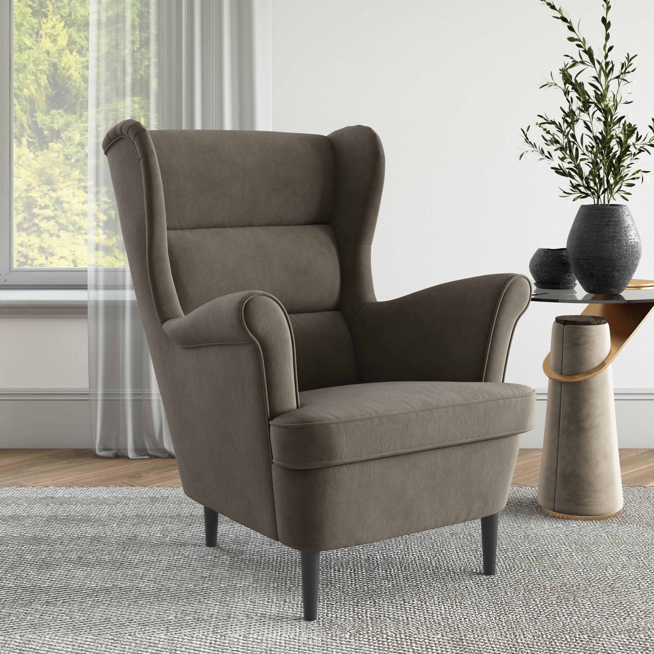 Copper Grove Novalee Tapered Wingback Arm Chair - Fawn Grey