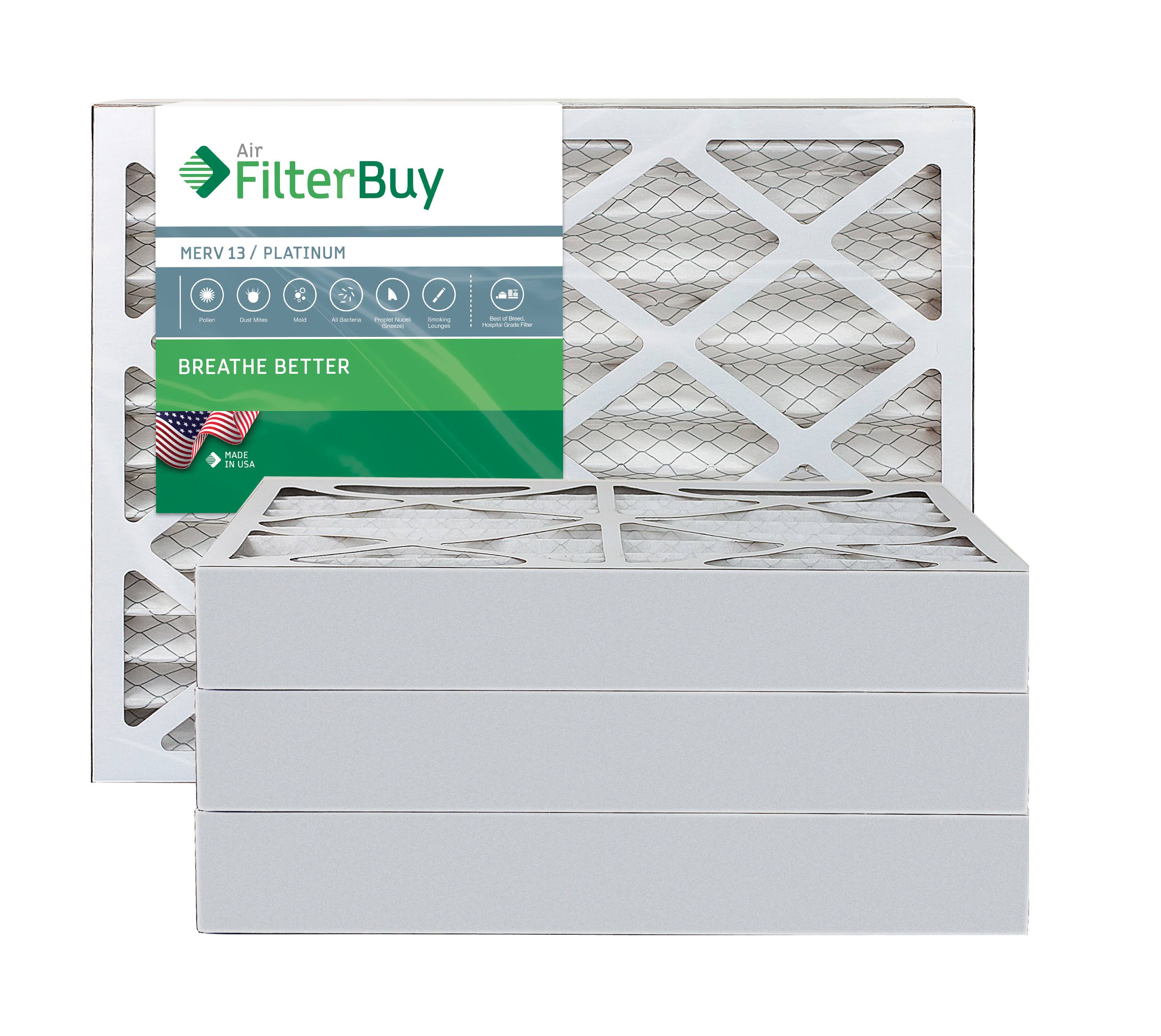 AFB Platinum MERV 13 12x15x4 Pleated AC Furnace Air Filter. Pack of 4 Filters. 100% produced in The USA.