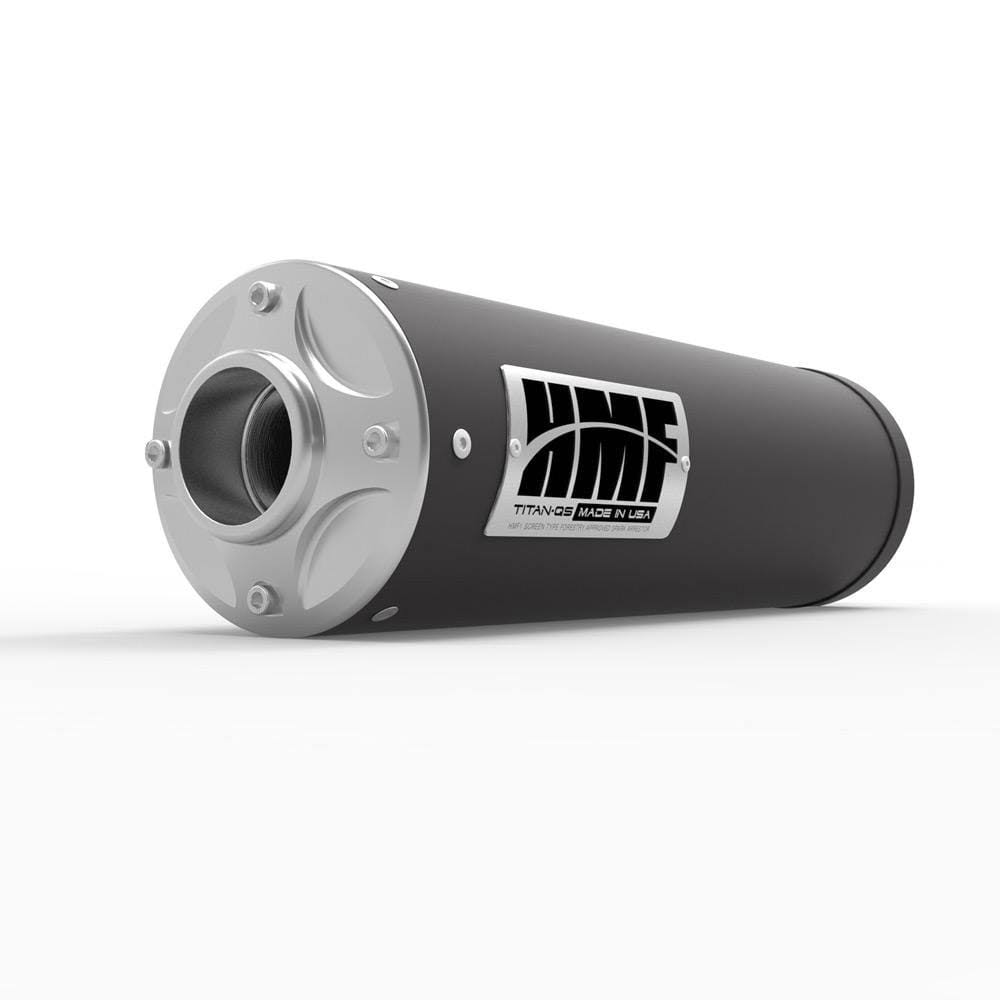 HMF Racing Gray Titan-Qs Slip on Exhaust for Polaris Ranger 800 XP EFI 10-12 End Cap- Billet-Stainless