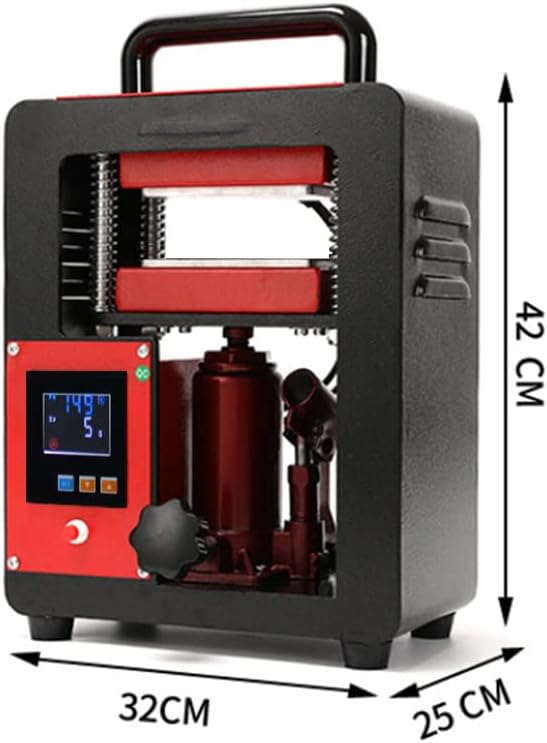 5 Ton Portable Hydraulic Heat Press Machine 2000+ PSI 2.3 x 4.7 Inch Dual Heating Plate LCD Controller Timer Heavy Duty Press