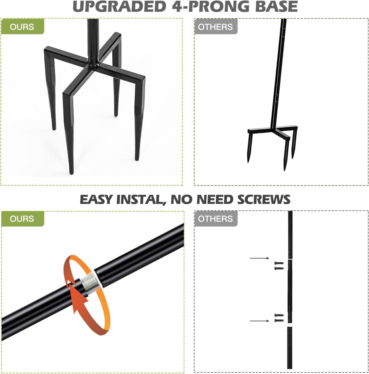 Capbias Freestanding Garden Hose Holder Hanger,Upgrade 4 Anchor Points Hose Hanger Water Hose Storage Organizer for Lawn & Yard Outside Pack of 2