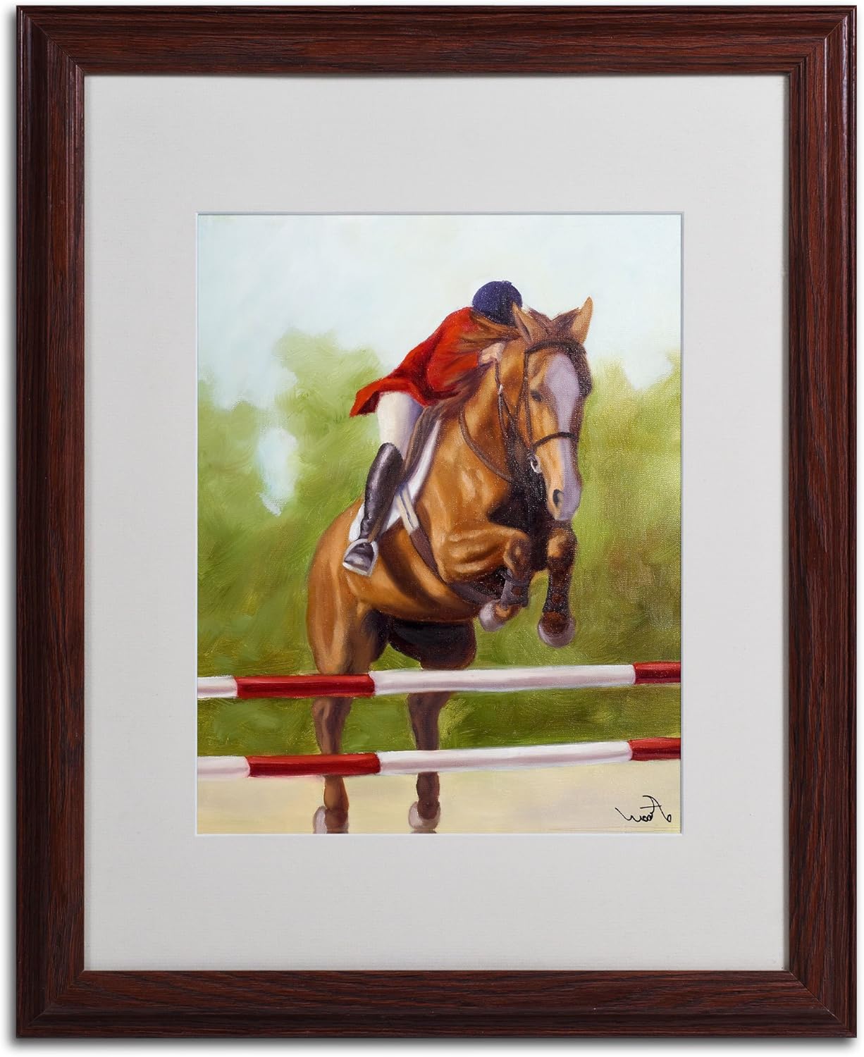 Horse of Sport III Matted Artwork by Michelle Moate with Wood Frame, 16 by 20-Inch Pack of 2
