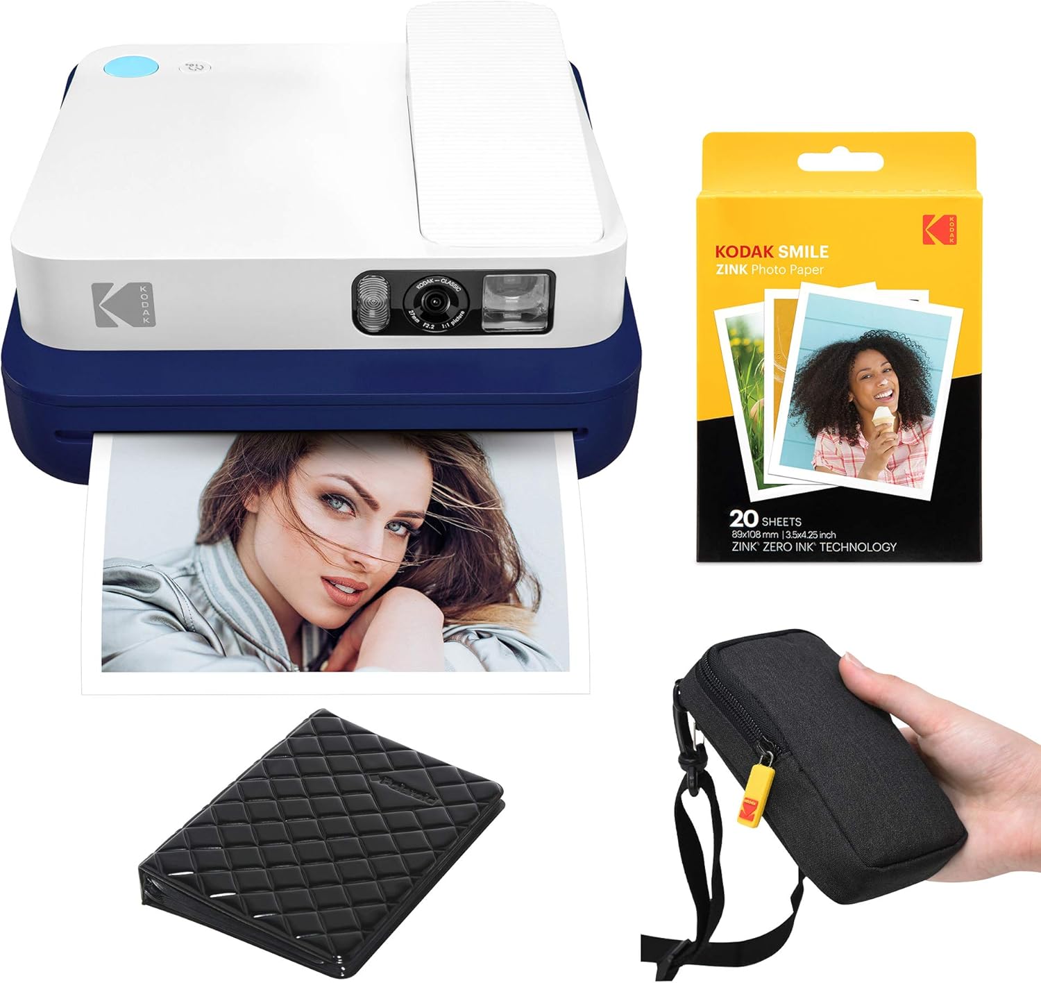 KODAK Smile Classic Digital Instant Camera with Bluetooth (Black) Travel Kit