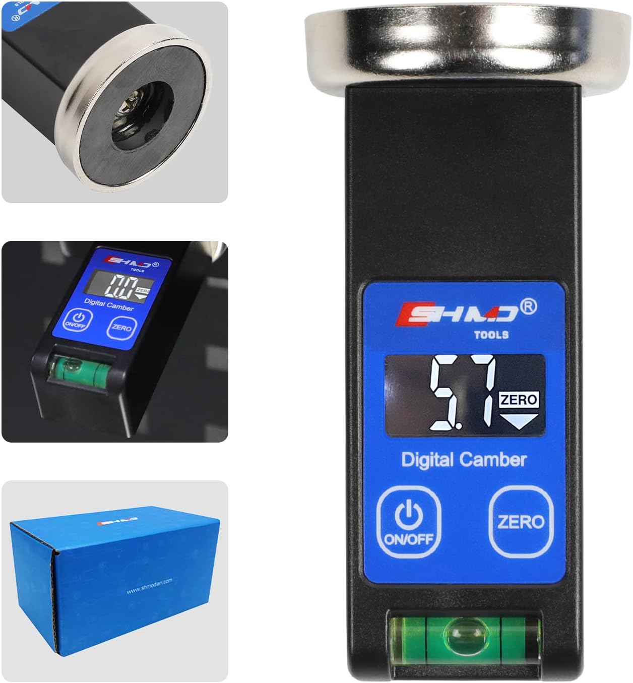 MOTOCOCHE Camber Gauge Digital Wheel Alignment Tool with LED Screen & Positioning Bubble, Universal Magnetic Gauge Tool for Car Truck RV Tire Repair (Range: -90° to +90°) Pack of 2