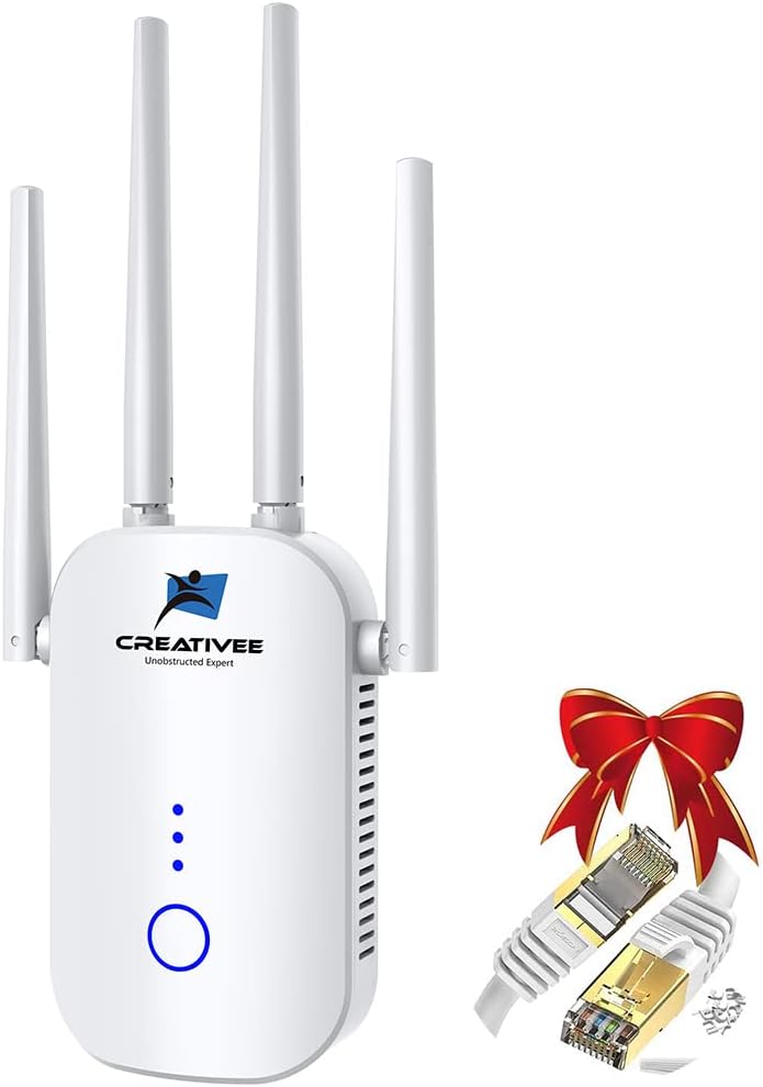 WiFi Range Extender Signal Booster for Home, 1200Mbps Repeater 3000FT 2.4 & 5GHz Dual Band WPS Booster WPS Easy Setup, Work with Any WiFi Routers Enjoy Speed-2022-F Pack of 2