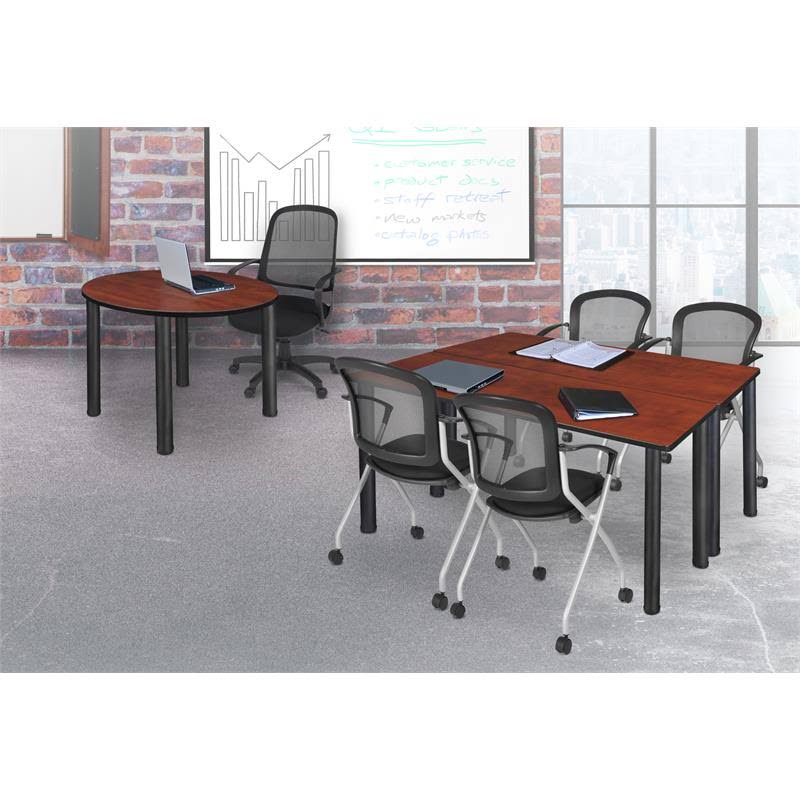 Regency 66x22 x 24x22 Kee Training Table- Cherry/ Black