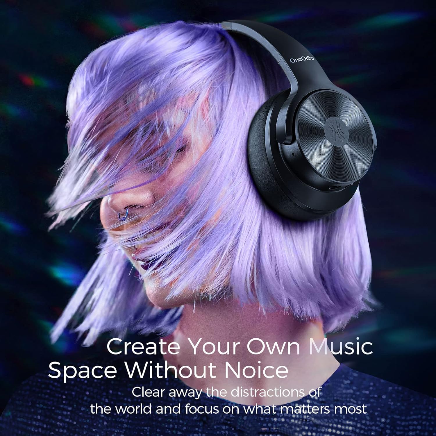 OneOdio A30 Active Noise Cancelling Headphones, Wireless Over Ear Bluetooth Headphones, Hi-Fi Stereo Audio, Deep Bass, Wireless & Wired 2-in-1, Memory Foam Earcups Ideal for Travel Home Office