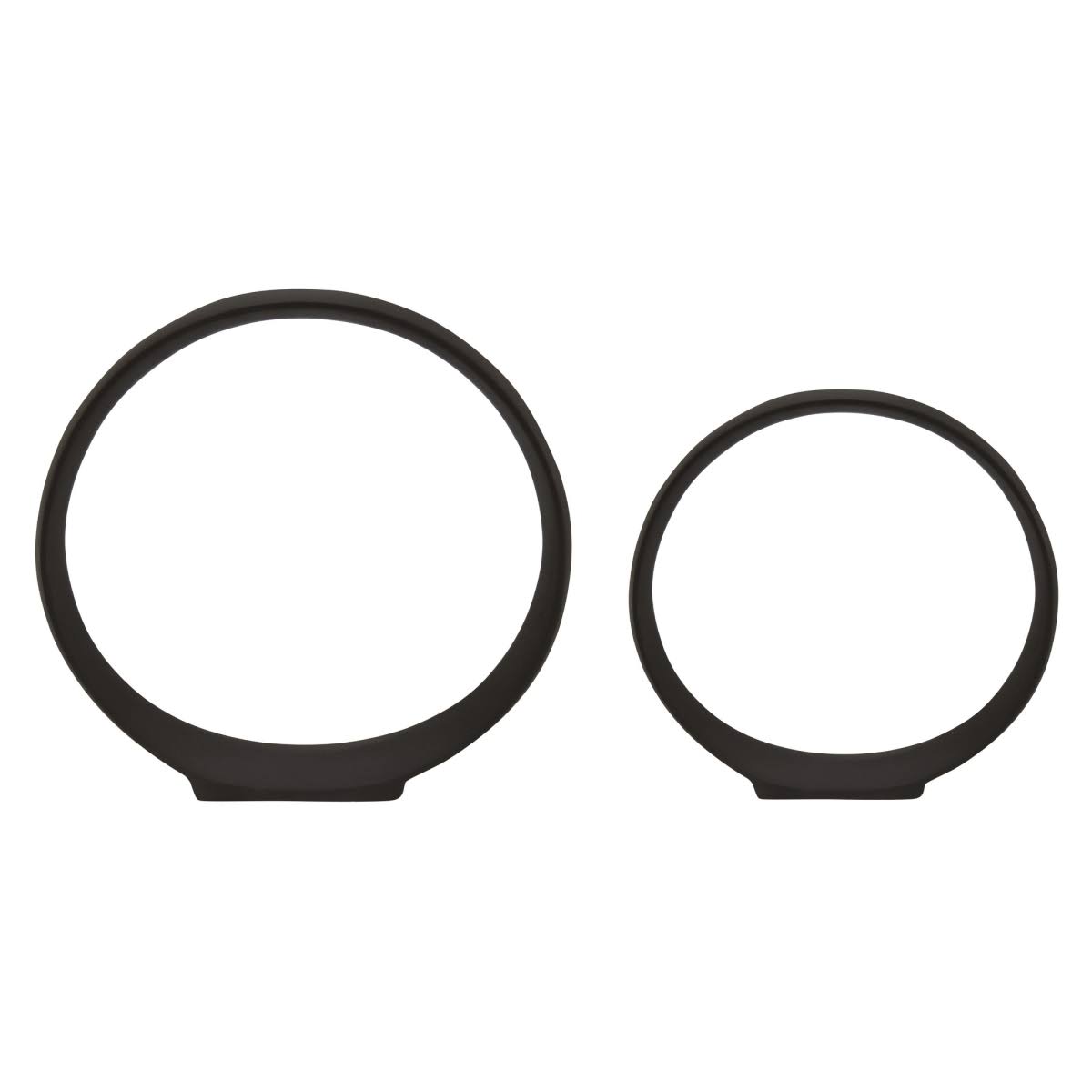 Plutus Brands PBTH94631 Metal Table Top Decoration in Black Metal Set of 2