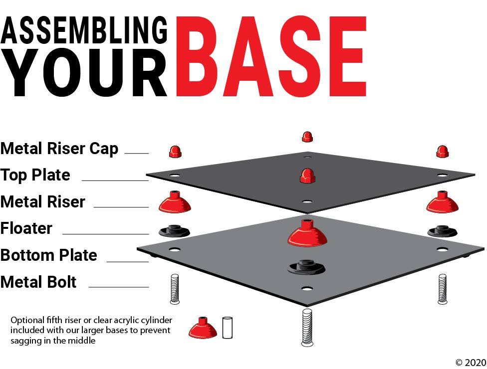 Clear Acrylic Single or Double Boxing Glove Display Case with Blue Risers (A011-BLR)