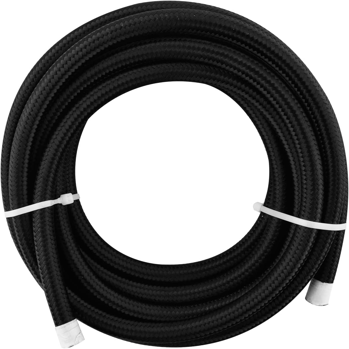 SINTLY 6AN PTFE E85 Hose Braided Fuel Injection Line AN6 10FT Black Nylon Stainless Steel Hose (ID: 0.315 Inch)
