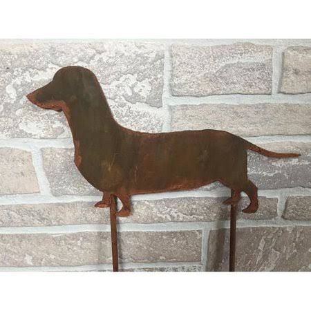 Red Barrel Studio Embree Dachshund Garden Stake, Bronze