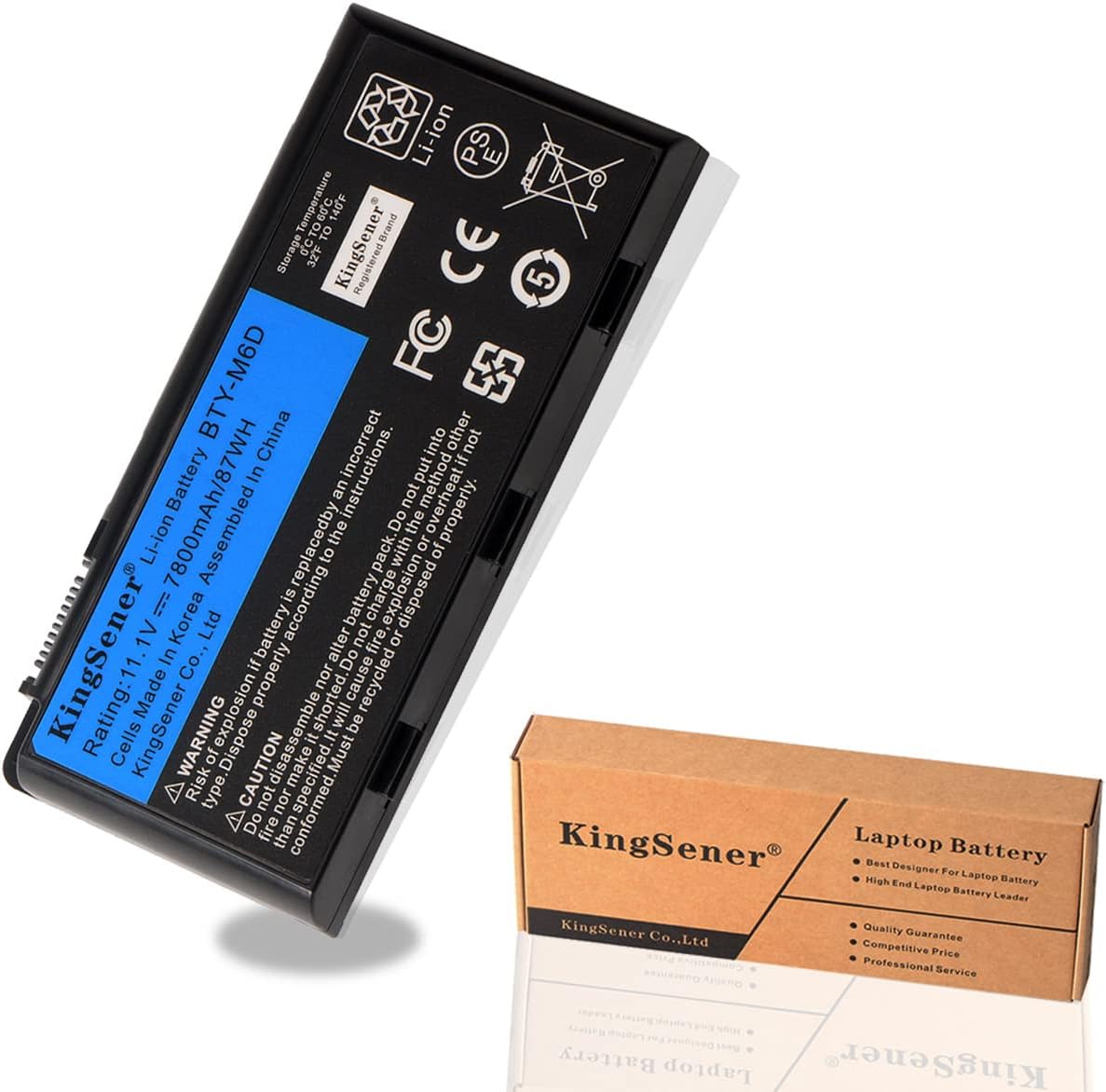 KingSener 11.1V 7800mAh New 9 Cells BTY-M6D Laptop Battery for MSI GT60 GT70 GX780R GX680 GX780 GT780R GT660R GT663R GX660 GT680R GT783R Pack of 2