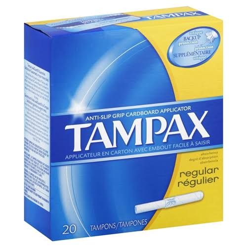 24 Packs : Tampax Cardboard Applicator Tampons, Regular Absorbency