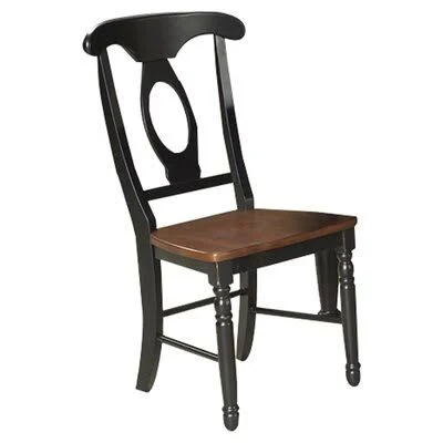 Birkley Slat Back Side Chair (Set of 2) Color: Oak / Black
