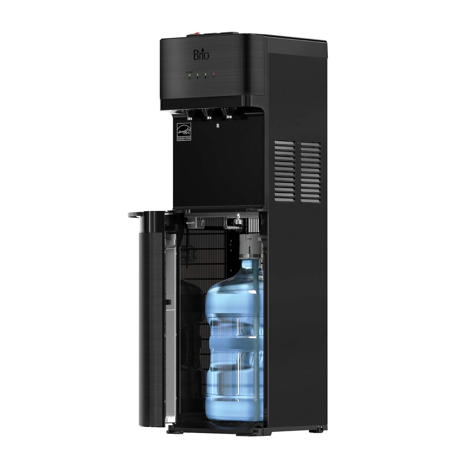 Brio Self Cleaning Bottom Loading Water Cooler Water Dispenser &ndash; Black Stainless Steel - 3 Temperature Settings - Hot, Room & Cold Water - UL/Energy Star Approved
