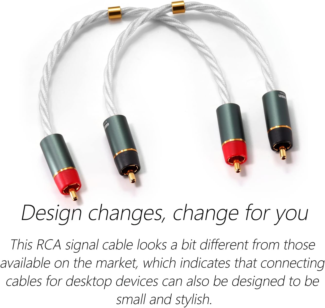 DD ddHiFi RC20A RCA Signal Cable with PCOCC Conductor for Connecting Desktop DACs and Amplifiers High-Purity Gold- Plated Copper Cable (40CM)