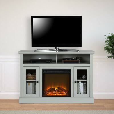 Tucci TV Stand for TVs Up to 50x22 with Electric Fireplace Included Darby Home Co Color: Dove Gray
