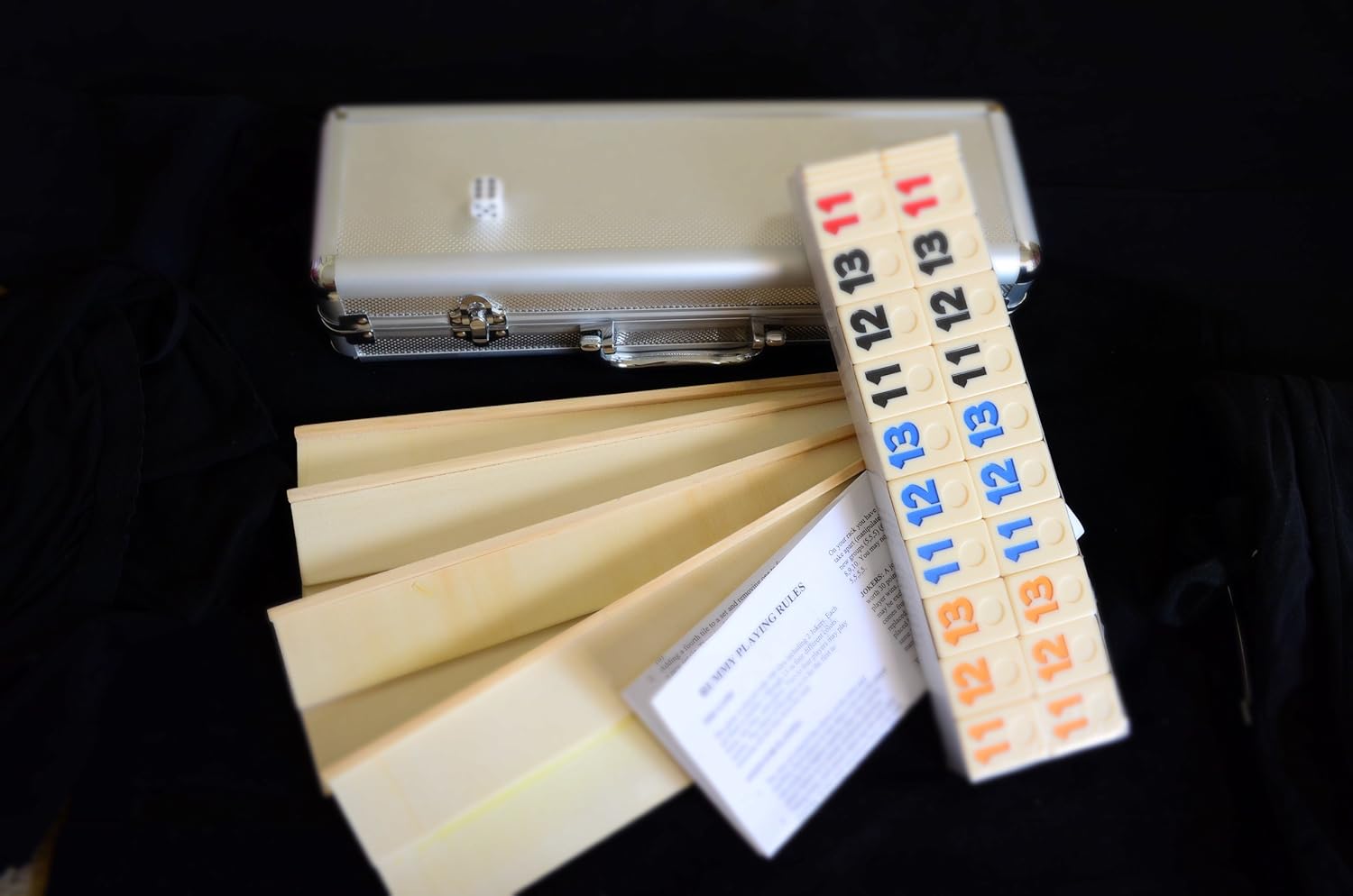 Deluxe Rummy with Wooden Racks in Aluminum Case Pack of 2