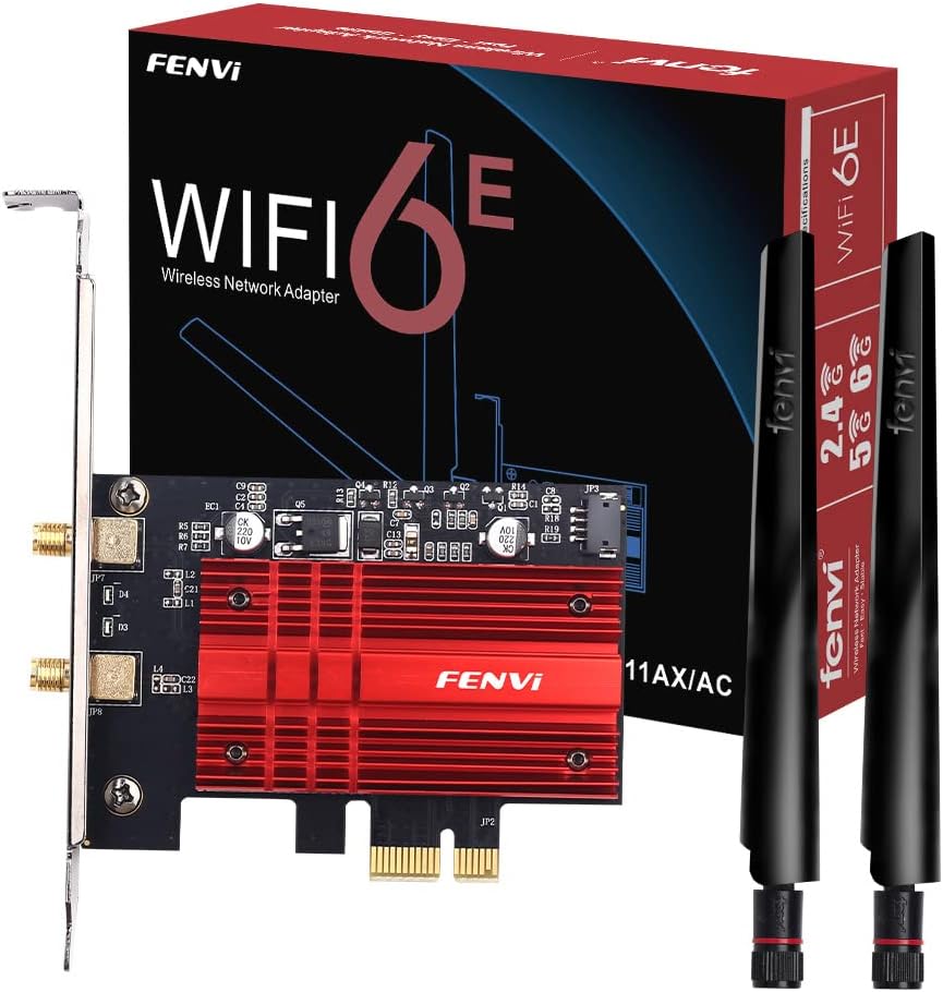 WiFi 6E AX210 PCI-E WiFi Card BT5.2 160MHz Tri-Band Expands WiFi into 6GHz/5GHz/2.4GHz 5400Mbps Gigabit AX210ngw Desktop PC PCIe Wireless Network Adapter WiFi 6E 802.11ac ax MU-MIMO for Windows 11/10 Pack of 2