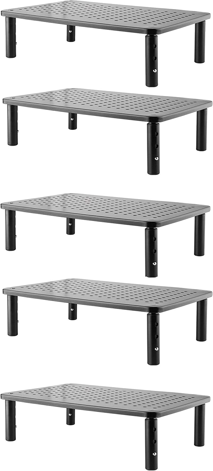 5 Pack Metal Monitor and Laptop Height Adjustable Stand Vented Metal Multi-Pack Lots by Husky Mounts (5 Pack) Pack of 2